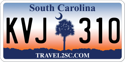 SC license plate KVJ310