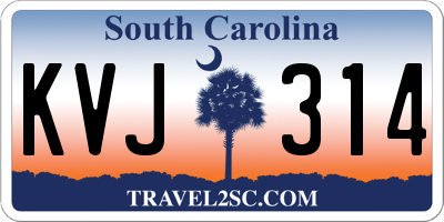 SC license plate KVJ314