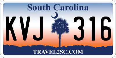 SC license plate KVJ316