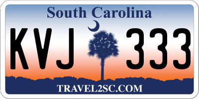 SC license plate KVJ333