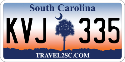 SC license plate KVJ335
