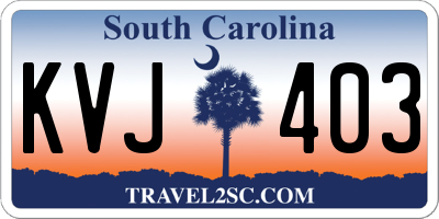 SC license plate KVJ403