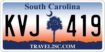 SC license plate KVJ419