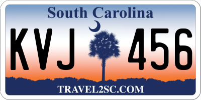 SC license plate KVJ456