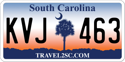 SC license plate KVJ463