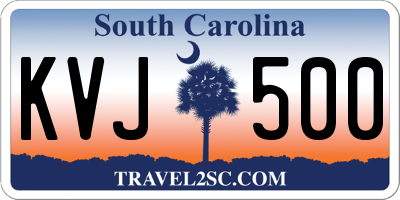 SC license plate KVJ500