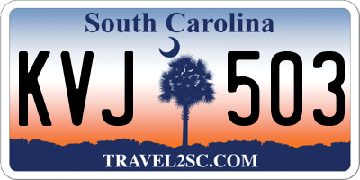 SC license plate KVJ503