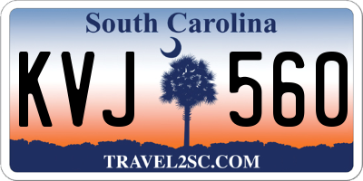 SC license plate KVJ560