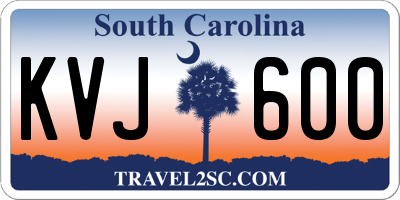 SC license plate KVJ600