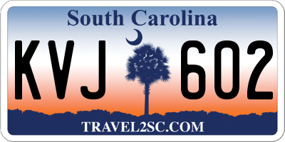 SC license plate KVJ602