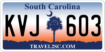 SC license plate KVJ603