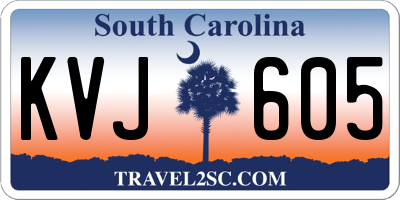 SC license plate KVJ605