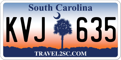 SC license plate KVJ635