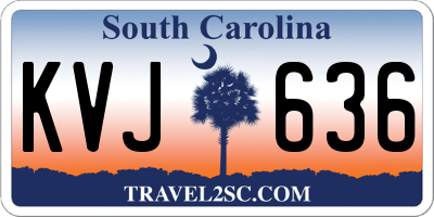 SC license plate KVJ636