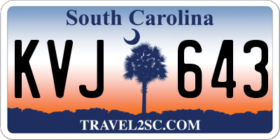 SC license plate KVJ643