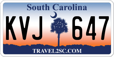 SC license plate KVJ647