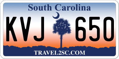 SC license plate KVJ650