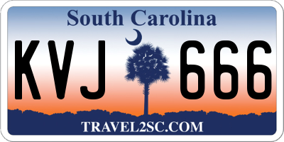 SC license plate KVJ666