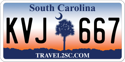SC license plate KVJ667