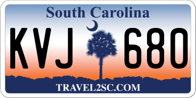 SC license plate KVJ680