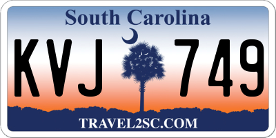 SC license plate KVJ749