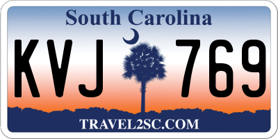 SC license plate KVJ769