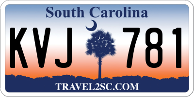 SC license plate KVJ781
