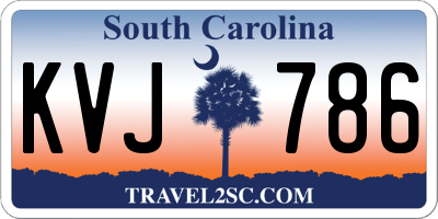 SC license plate KVJ786