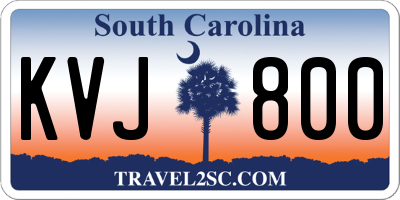 SC license plate KVJ800