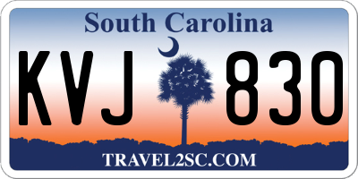 SC license plate KVJ830
