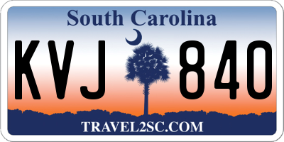 SC license plate KVJ840