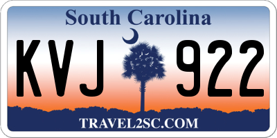 SC license plate KVJ922