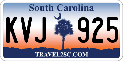 SC license plate KVJ925