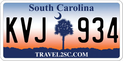 SC license plate KVJ934