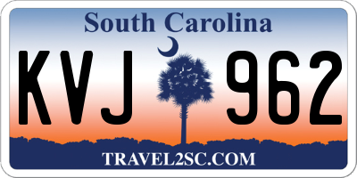 SC license plate KVJ962