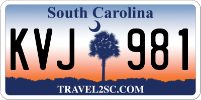 SC license plate KVJ981