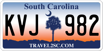 SC license plate KVJ982