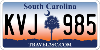 SC license plate KVJ985
