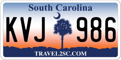 SC license plate KVJ986