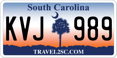 SC license plate KVJ989