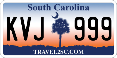 SC license plate KVJ999