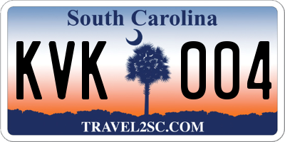 SC license plate KVK004