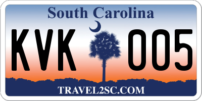 SC license plate KVK005
