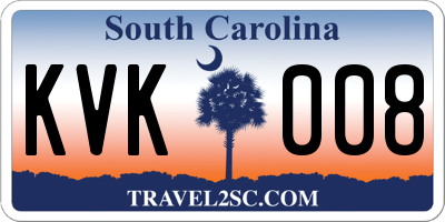SC license plate KVK008