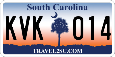 SC license plate KVK014