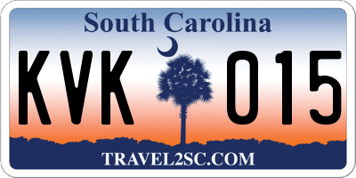 SC license plate KVK015