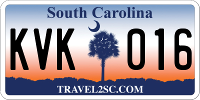 SC license plate KVK016
