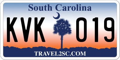 SC license plate KVK019