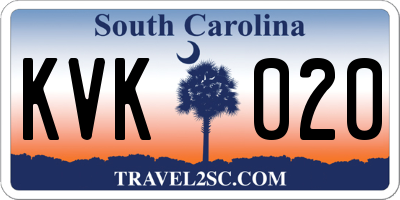 SC license plate KVK020