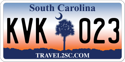 SC license plate KVK023